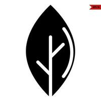 leaf glyph icon vector