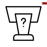 question mark in table speaking line icon vector