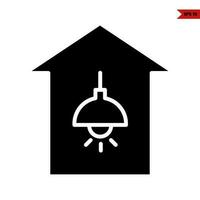 lamp light bulb in home glyph icon vector