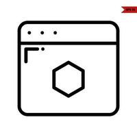 shape in monitor line icon vector