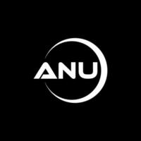 ANU letter logo design in illustration. Vector logo, calligraphy designs for logo, Poster, Invitation, etc.