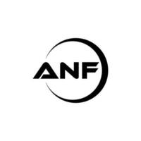 ANF letter logo design in illustration. Vector logo, calligraphy designs for logo, Poster, Invitation, etc.