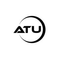 ATU letter logo design in illustration. Vector logo, calligraphy designs for logo, Poster, Invitation, etc.