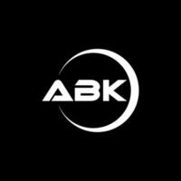 abk letra logo diseño en ilustración. vector logo, caligrafía diseños para logo, póster, invitación, etc.