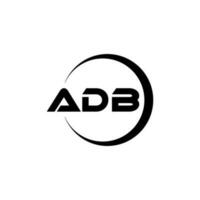 ADB letter logo design in illustration. Vector logo, calligraphy designs for logo, Poster, Invitation, etc.