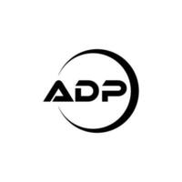 ADP letter logo design in illustration. Vector logo, calligraphy designs for logo, Poster, Invitation, etc.