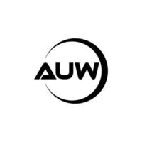 AUW letter logo design in illustration. Vector logo, calligraphy designs for logo, Poster, Invitation, etc.