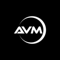 AVM letter logo design in illustration. Vector logo, calligraphy designs for logo, Poster, Invitation, etc.