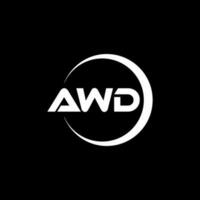 awd letra logo diseño en ilustración. vector logo, caligrafía diseños para logo, póster, invitación, etc.