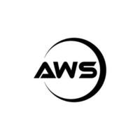 AWS letter logo design in illustration. Vector logo, calligraphy designs for logo, Poster, Invitation, etc.