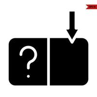 question mark in book and arrow glyph icon vector