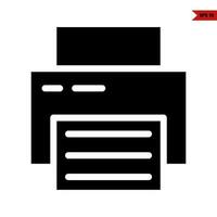 printer machine glyph icon vector