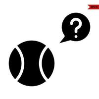 question mark in speech bubble with button glyph icon vector