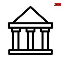 building bank line icon vector