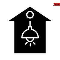 lamp inn home glyph icon vector