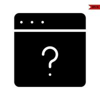 question mark in monitor glyph icon vector