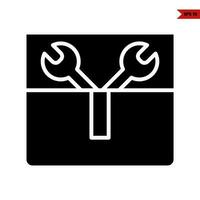 key tools in bag glyph icon vector