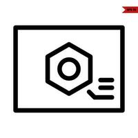 nail in paper line icon vector