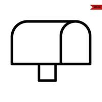 box mail line icon vector