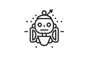 ai robot Delgado línea icono. creativo sencillo diseño desde artificial inteligencia íconos colección.ai generativo foto