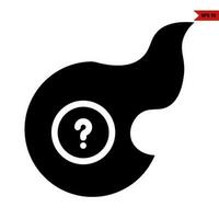 question mark in button with in fire glyph icon vector