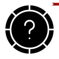 question mark in button glyph icon vector