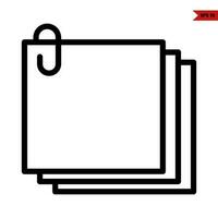 pin in paper line icon vector