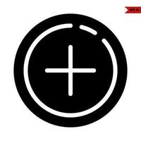 plus in button glyph icon vector