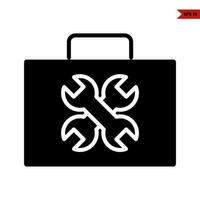 key tools in bag tools glyph icon vector