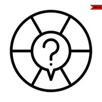 question mark in button line icon vector