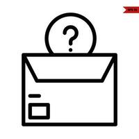 mail with question mark in button line icon vector