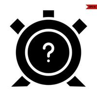 question mark in steering wheel glyph icon vector