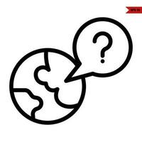 question mark in speech bubble with earth line icon vector