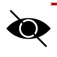 no eye glyph icon vector