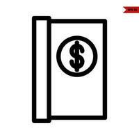 money in book line icon vector