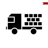 brick in truck glyph icon vector