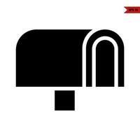 box mail glyph icon vector