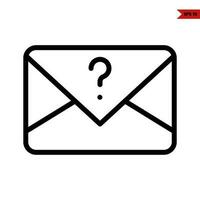 question mark in mail lien icon vector