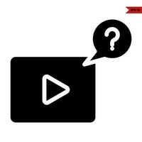 video with question mark in speech bubble vector