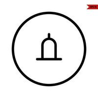 bell in button line icon vector
