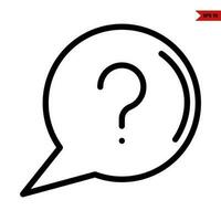 question mark in speech bubble line icon vector