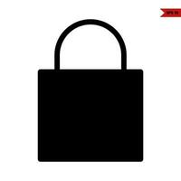 padlock glyph icon vector