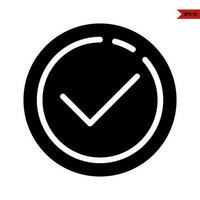 check in button glyph icon vector