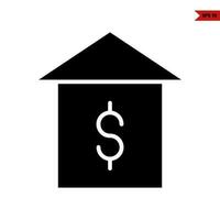 money in home glyph icon vector