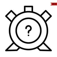question mark in button line icon vector