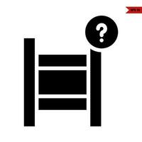 ladder with question mark in button glyph icon vector