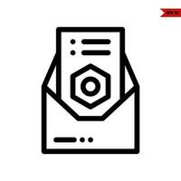 nail in paper with in mail line icon vector