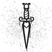 Graffiti spray paint sword isolated vector