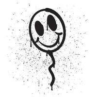 Vector graffiti spray paint smile balloon isolated vector illustration