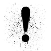 Vector graffiti spray paint exclamation mark symbol isolated vector illustration